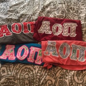 AOII / AOPi letter shirts